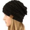 imageCC Classic Winter Fall Trendy Chunky Stretchy Cable Knit Beanie HatConfetti Black