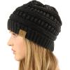 imageCC Classic Winter Fall Trendy Chunky Stretchy Cable Knit Beanie HatMetallic BlackBlack