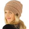 imageCC Classic Winter Fall Trendy Chunky Stretchy Cable Knit Beanie HatSequins Indi Pink
