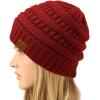 imageCC Classic Winter Fall Trendy Chunky Stretchy Cable Knit Beanie HatSnuggly Soft Berry Mix