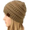 imageCC Classic Winter Fall Trendy Chunky Stretchy Cable Knit Beanie HatSnuggly Soft Lt Taupe Mix