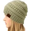 imageCC Classic Winter Fall Trendy Chunky Stretchy Cable Knit Beanie HatSnuggly Soft Warm Gray Mix