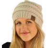 imageCC Classic Winter Fall Trendy Chunky Stretchy Cable Knit Beanie HatSolid Beige