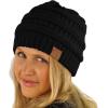 imageCC Classic Winter Fall Trendy Chunky Stretchy Cable Knit Beanie HatSolid Black