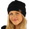 imageCC Classic Winter Fall Trendy Chunky Stretchy Cable Knit Beanie HatSolid Black