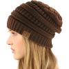imageCC Classic Winter Fall Trendy Chunky Stretchy Cable Knit Beanie HatSolid Brown