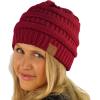 imageCC Classic Winter Fall Trendy Chunky Stretchy Cable Knit Beanie HatSolid Burgundy