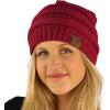 imageCC Classic Winter Fall Trendy Chunky Stretchy Cable Knit Beanie HatSolid Burgundy