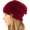 imageCC Classic Winter Fall Trendy Chunky Stretchy Cable Knit Beanie HatSolid Burgundy