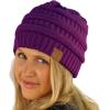 imageCC Classic Winter Fall Trendy Chunky Stretchy Cable Knit Beanie HatSolid Dk Purple