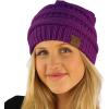 imageCC Classic Winter Fall Trendy Chunky Stretchy Cable Knit Beanie HatSolid Dk Purple