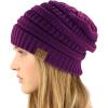 imageCC Classic Winter Fall Trendy Chunky Stretchy Cable Knit Beanie HatSolid Dk Purple