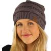 imageCC Classic Winter Fall Trendy Chunky Stretchy Cable Knit Beanie HatSolid Earth Gray