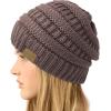imageCC Classic Winter Fall Trendy Chunky Stretchy Cable Knit Beanie HatSolid Earth Gray