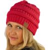 imageCC Classic Winter Fall Trendy Chunky Stretchy Cable Knit Beanie HatSolid Hot Pink
