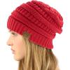 imageCC Classic Winter Fall Trendy Chunky Stretchy Cable Knit Beanie HatSolid Hot Pink