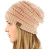 imageCC Classic Winter Fall Trendy Chunky Stretchy Cable Knit Beanie HatSolid Indi Pink