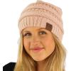 imageCC Classic Winter Fall Trendy Chunky Stretchy Cable Knit Beanie HatSolid Indi Pink