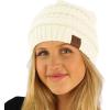 imageCC Classic Winter Fall Trendy Chunky Stretchy Cable Knit Beanie HatSolid Ivory