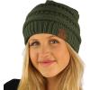 imageCC Classic Winter Fall Trendy Chunky Stretchy Cable Knit Beanie HatSolid Moss