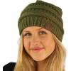 imageCC Classic Winter Fall Trendy Chunky Stretchy Cable Knit Beanie HatSolid New Olive