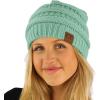 imageCC Classic Winter Fall Trendy Chunky Stretchy Cable Knit Beanie HatSolid Pale Mint