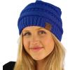 imageCC Classic Winter Fall Trendy Chunky Stretchy Cable Knit Beanie HatSolid Royal Blue