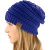 imageCC Classic Winter Fall Trendy Chunky Stretchy Cable Knit Beanie HatSolid Royal Blue