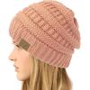 imageCC Classic Winter Fall Trendy Chunky Stretchy Cable Knit Beanie HatSolid Salmon Pink