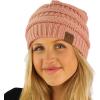 imageCC Classic Winter Fall Trendy Chunky Stretchy Cable Knit Beanie HatSolid Salmon Pink