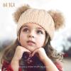 imageCC Exclusives Children Kid Double Pompom Knitted Beanie for Kids Ages 25 KID23KID24KIDS2055A Pompom Beige
