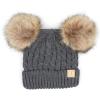 imageCC Exclusives Children Kid Double Pompom Knitted Beanie for Kids Ages 25 KID23KID24KIDS2055A Pompom Dk Mel Grey