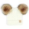 imageCC Exclusives Children Kid Double Pompom Knitted Beanie for Kids Ages 25 KID23KID24KIDS2055A Pompom Ivory