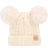 imageCC Exclusives Children Kid Double Pompom Knitted Beanie for Kids Ages 25 KID23KID24KIDS2055A Pompom Ivory Solid
