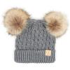 imageCC Exclusives Children Kid Double Pompom Knitted Beanie for Kids Ages 25 KID23KID24KIDS2055A Pompom Lt Mel Grey