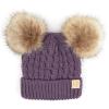 imageCC Exclusives Children Kid Double Pompom Knitted Beanie for Kids Ages 25 KID23KID24KIDS2055A Pompom Violet