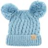 imageCC Exclusives Children Kid Double Pompom Knitted Beanie for Kids Ages 25 KID23KID24KIDS2055Denim Amz