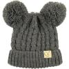 imageCC Exclusives Children Kid Double Pompom Knitted Beanie for Kids Ages 25 KID23KID24KIDS2055Dk Mel Grey Amz