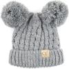 imageCC Exclusives Children Kid Double Pompom Knitted Beanie for Kids Ages 25 KID23KID24KIDS2055Lt Grey Amz