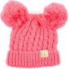 imageCC Exclusives Children Kid Double Pompom Knitted Beanie for Kids Ages 25 KID23KID24KIDS2055New Candy Pink Amz