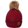 imageCC Exclusives Geometric Cable Beanie Hat with Faux Fur Pom HAT2298HAT7011HAT2213YJ920Accent Cuffburgundy