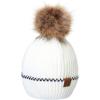 imageCC Exclusives Geometric Cable Beanie Hat with Faux Fur Pom HAT2298HAT7011HAT2213YJ920Accent Cuffivory