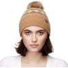imageCC Exclusives Geometric Cable Beanie Hat with Faux Fur Pom HAT2298HAT7011HAT2213YJ920Camel