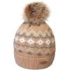 imageCC Exclusives Geometric Cable Beanie Hat with Faux Fur Pom HAT2298HAT7011HAT2213YJ920Camel