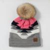 imageCC Exclusives Plush Yarn Pom Beanie hat with Daisy Pattern HAT2093HAT3001HAT4005HAT4009HAT4023Aztec Patternlt Mel Grey