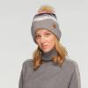 imageCC Exclusives Plush Yarn Pom Beanie hat with Daisy Pattern HAT2093HAT3001HAT4005HAT4009HAT4023Aztec Patternlt Mel Grey