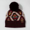 imageCC Exclusives Plush Yarn Pom Beanie hat with Daisy Pattern HAT2093HAT3001HAT4005HAT4009HAT4023Aztecdkberry