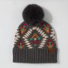 imageCC Exclusives Plush Yarn Pom Beanie hat with Daisy Pattern HAT2093HAT3001HAT4005HAT4009HAT4023Aztecdkgrey