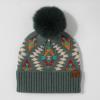 imageCC Exclusives Plush Yarn Pom Beanie hat with Daisy Pattern HAT2093HAT3001HAT4005HAT4009HAT4023Aztecforest Green