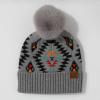 imageCC Exclusives Plush Yarn Pom Beanie hat with Daisy Pattern HAT2093HAT3001HAT4005HAT4009HAT4023Aztecltgrey